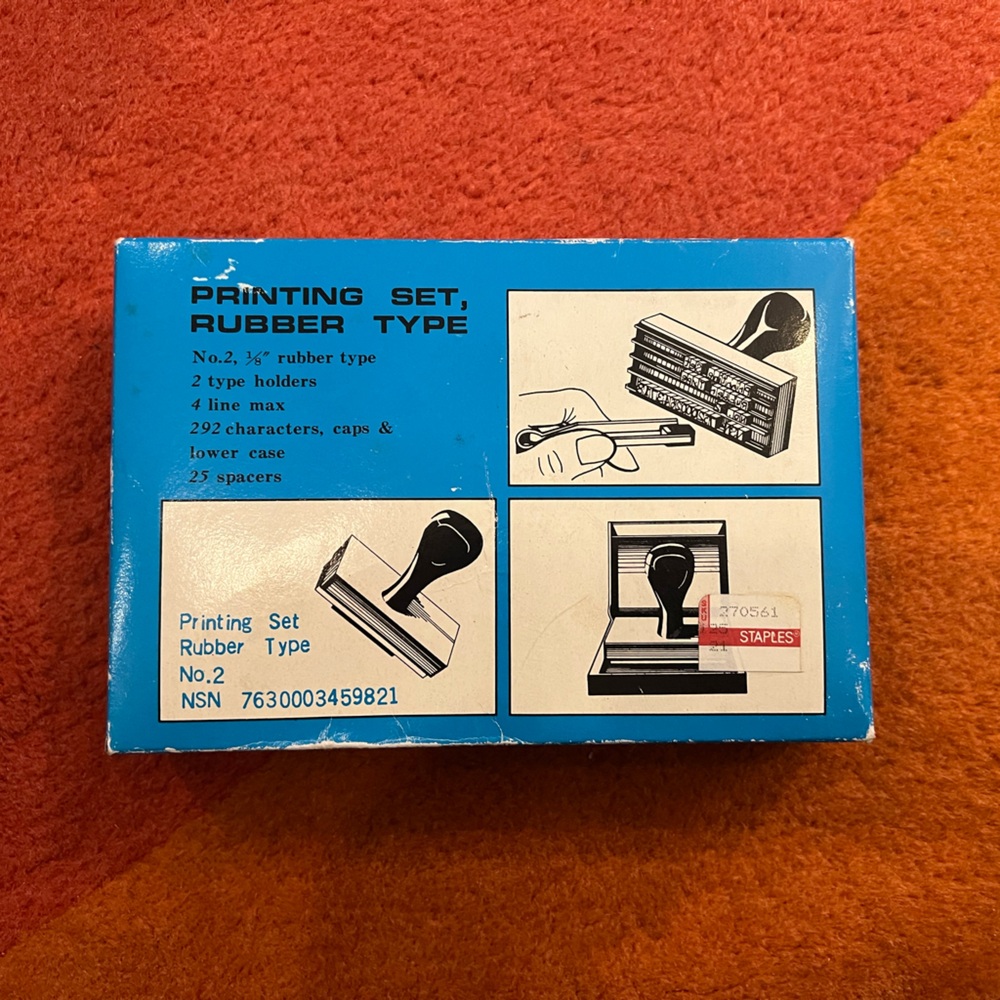 Rubber Type Printing Set - Blue